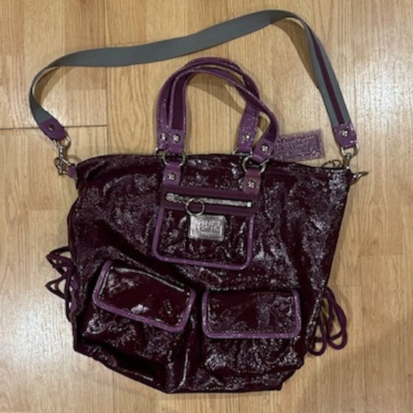 COACH Leather Purse in Poppy Patent Style Deep Purple/Eggplant in Colour - Picture 1 of 6